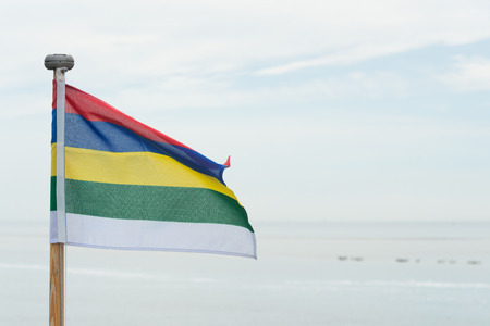 Flag Dutch wadden island Terschelling at the seaの写真素材
