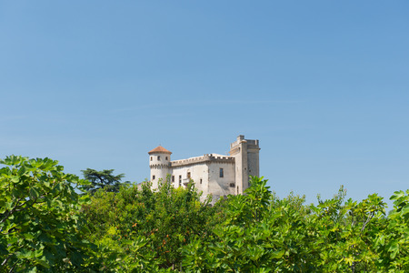 Castle Chateaubourg in France with church and castleのeditorial素材