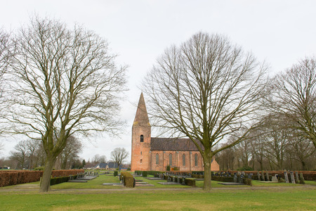 DutchChurch in Groningen in village Onstweddeの写真素材