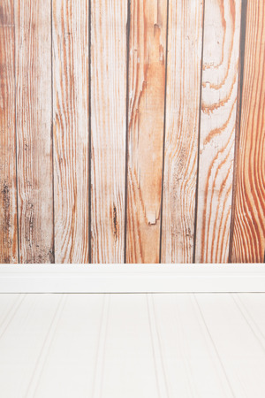 Interior with old wooden wallの写真素材