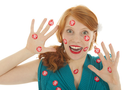 Woman during season sale with reduction