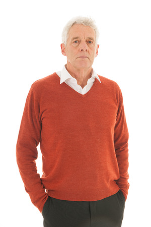 Portrait senior man with gray hairの写真素材