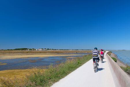ILE DE RE, FRANCE - JUNE 25 2018: Bicycles on the island Ile the RÃ© on june 25 2018のeditorial素材