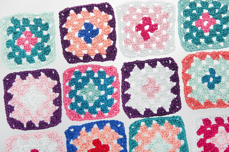 Needlework in many colors with crocket hookの写真素材