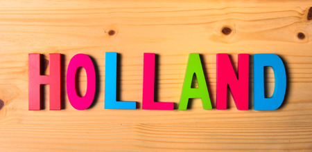 Word Holland on woodenの写真素材