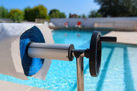 Cover for outdoor swimming poolの写真素材