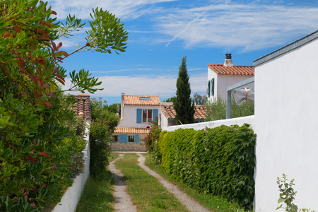 Little village Les portes en Re on island ile de Reの写真素材
