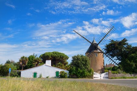 Old windmill in Franceの写真素材
