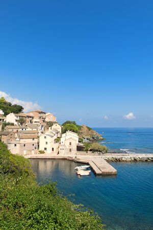 Little village at Cap Corse on French island Corsicaの写真素材