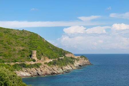 Genoese towers in Corsica are a series of coastal defences constructed by the Republic of Genoa between 1530 and 1620の写真素材