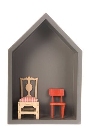 Interieur modern house with chairs isolated over white backgroundの写真素材