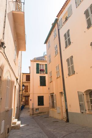 Street little lane in French Antibesの写真素材