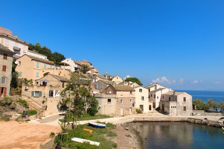 Little village at Cap Corse on French island Corsicaの写真素材