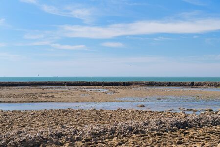 Beach in Saint Marie en Re on island Ile de Reの写真素材