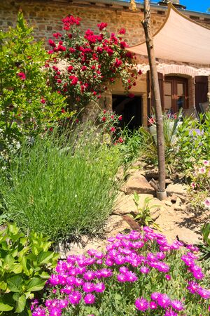 Romantic house in France with terrace and gardenの写真素材