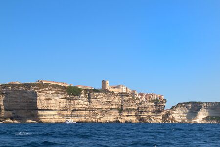 City Bonifacio on the rocks in the South of French Corsicaの写真素材