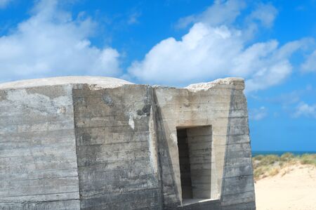 Stone bunker at Dutch wadden island Terschellingの写真素材
