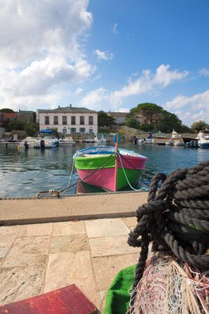 Little village Barcaggio at Cap Corse on French island Corsicaの写真素材