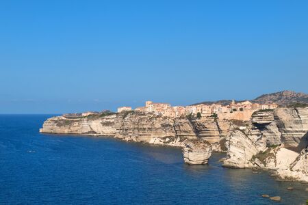 City Bonifacio on the rocks in the South of French Corsicaの写真素材