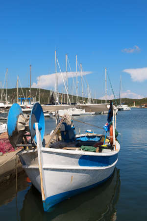 Village with harbor Macinaggio on French island Corsicaのeditorial素材