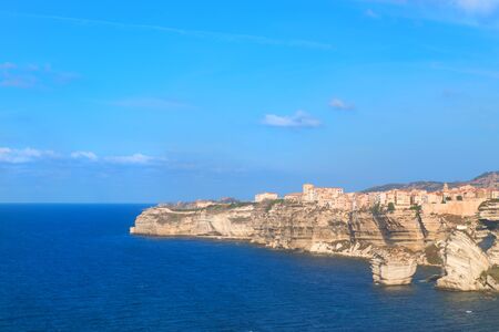 City Bonifacio on the rocks in the South of French Corsicaの写真素材