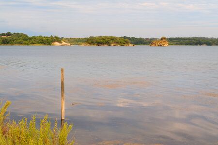 Landscape Corsica lake Urbino in Franceの写真素材