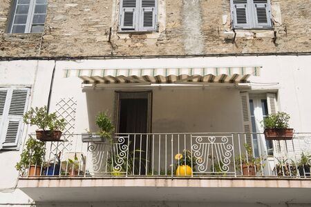Balcony at France Corsica French Casinca villageの写真素材
