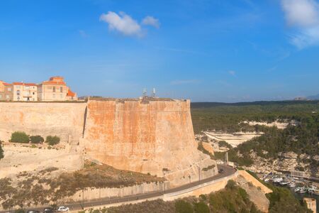 City Bonifacio on the rocks in the South of French Corsicaの写真素材