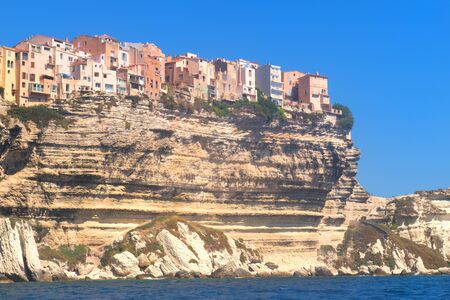 City Bonifacio at the coast of French Corsicaの写真素材