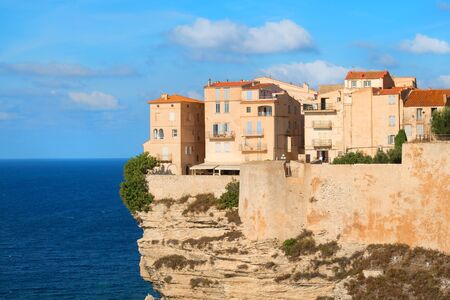 City Bonifacio on the rocks in the South of French Corsicaの写真素材