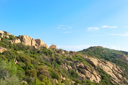 House on the rocks on French island Corsicaの写真素材