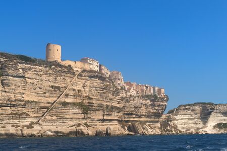 City Bonifacio at the coast of French Corsicaの写真素材