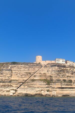 City Bonifacio at the coast of French Corsicaの写真素材