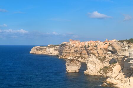 City Bonifacio on the rocks in the South of French Corsicaの写真素材