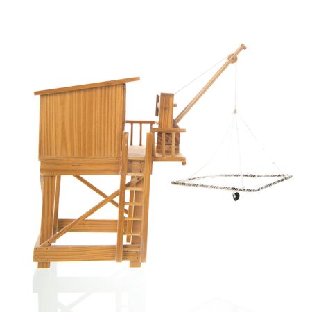 wooden cabin for fisherman, typical for the French Charenteの写真素材