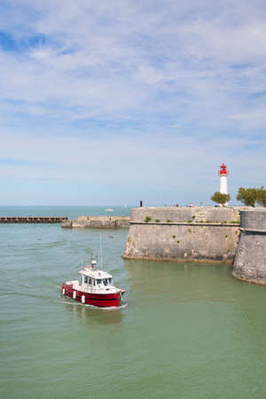 Harbor with recreation boats in French Saint-Martin-de-Reのeditorial素材