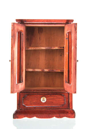 Queen ann style furniture display cabinet isolated over white backgroundの写真素材