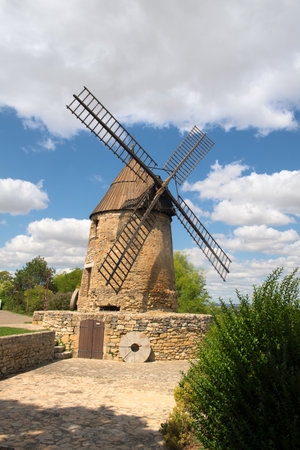Old renovated windmill Castelnaudary in the French Audeの写真素材