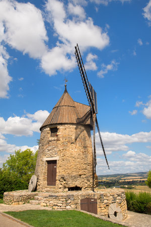 Old renovated windmill Castelnaudary in the French Audeの写真素材