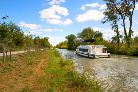 Landscape in the French Aude, Canal-du-Midiの写真素材
