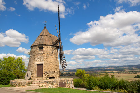 Old renovated windmill Castelnaudary in the French Audeの写真素材