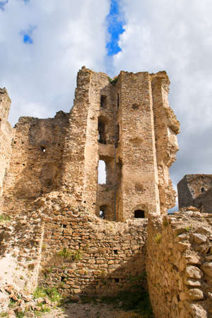 Ruin Saissac in French languedocの写真素材