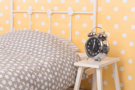 Yellow Bedroom with single bedの写真素材