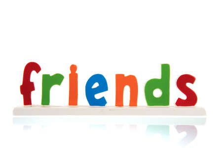 Text friends colorful and isolated over whiteの写真素材