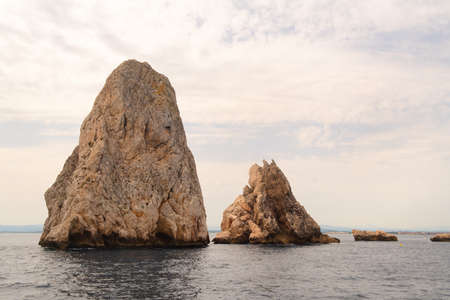Landscape with Medes islands at the horizonの写真素材