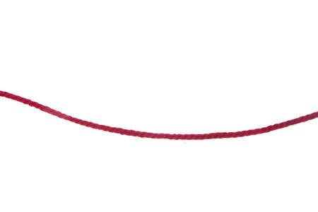 Simple red rope isolated over whiteの写真素材