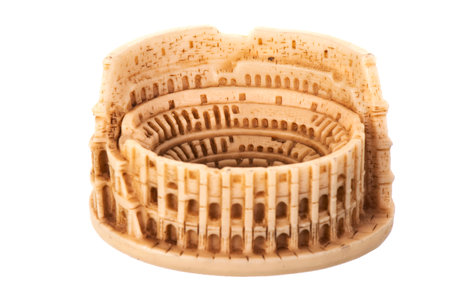 Colosseum in Rome in miniature isolated over white backgroundの写真素材