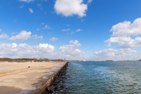 Harbor and industrial area in the sea of Dutch Hoek van Hollandの写真素材