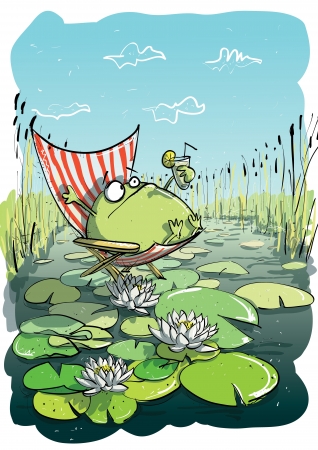Frog Having Fun のイラスト素材