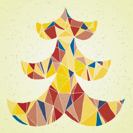 Christmas Tree Greeting Card ... Grunge abstract illustration of christmas tree in modernistic manner on gradient background のイラスト素材